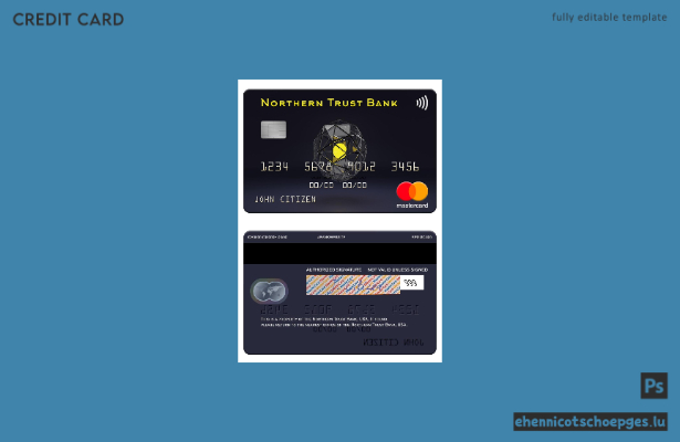 USA Northern Trust Bank Mastercard Beispielvorschau